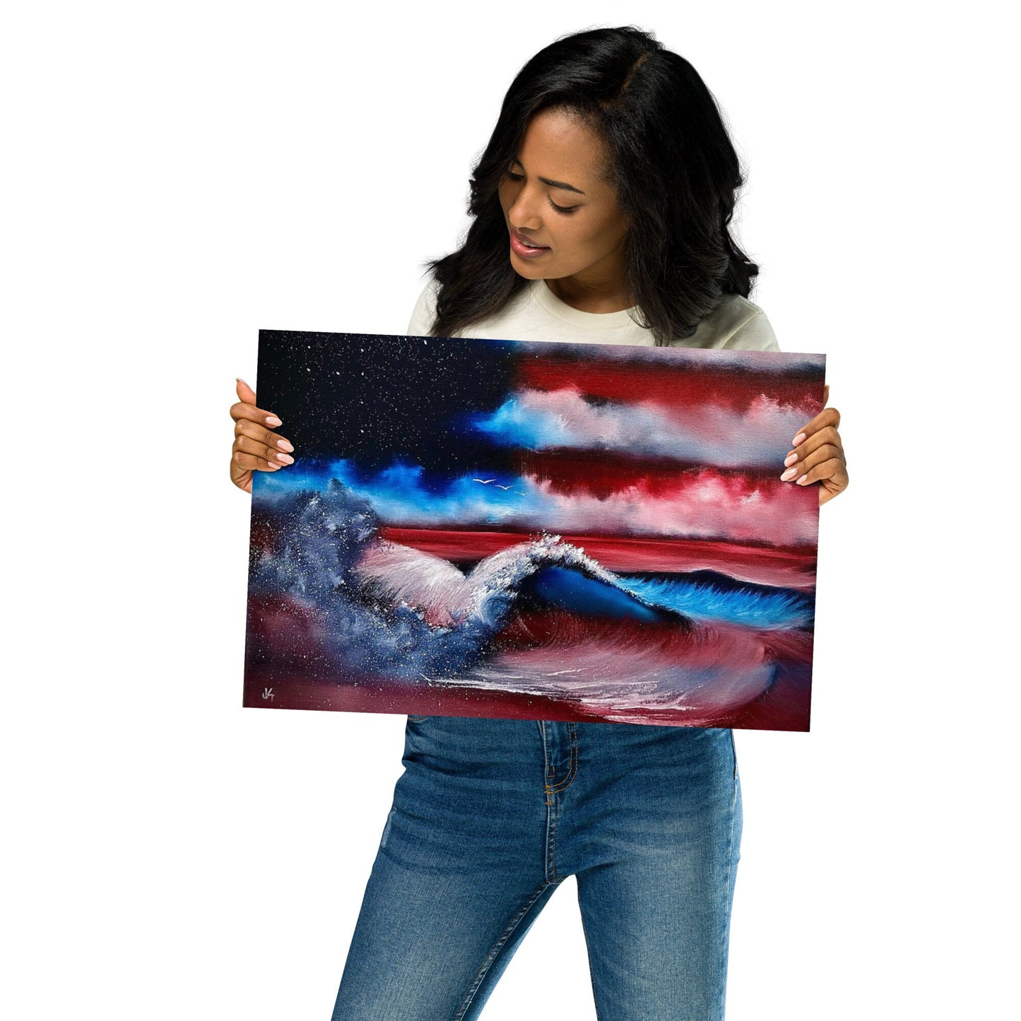 Poster Print - American Flag Seascape Version 2 by PaintWithJosh