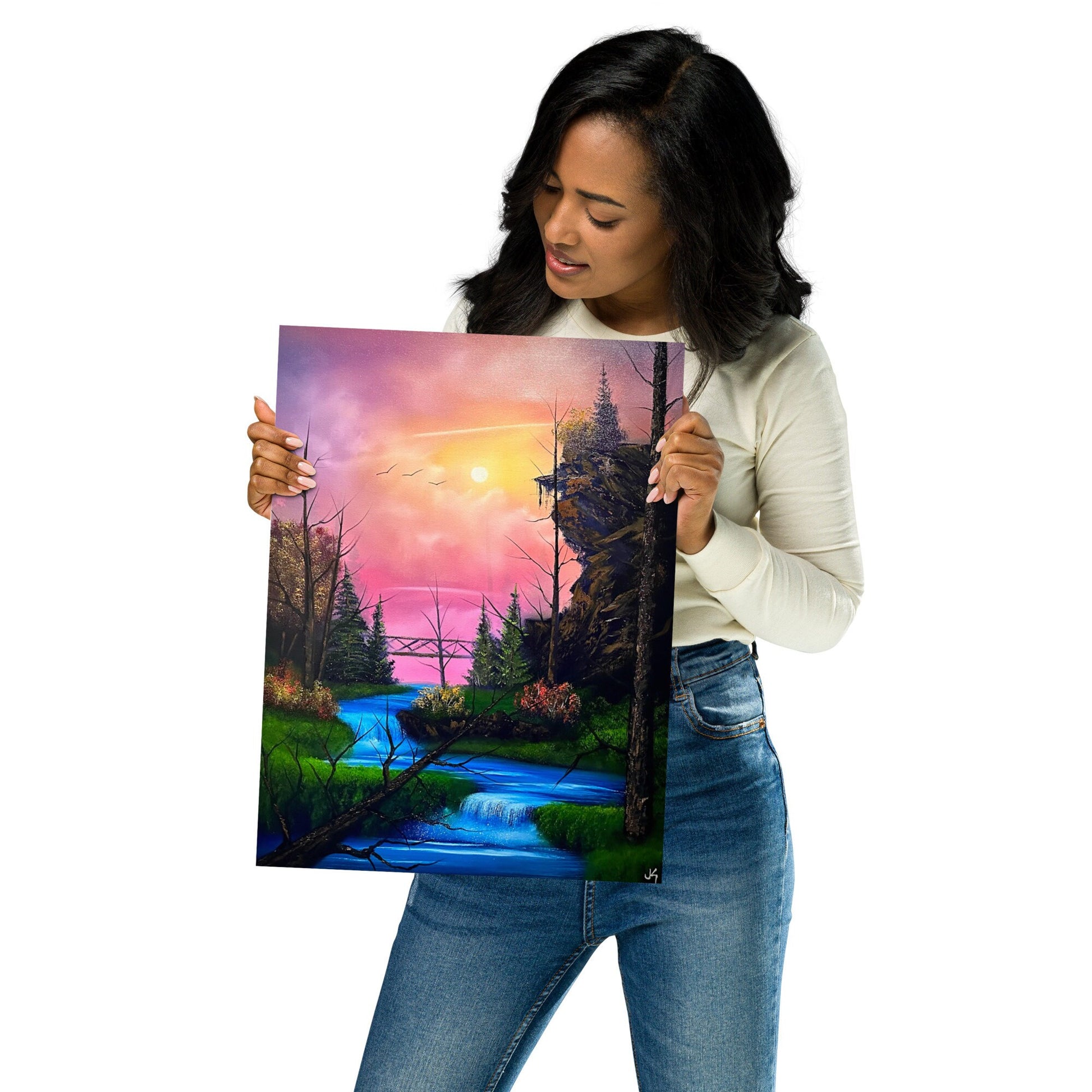 Poster Print - Sunset Bridge Landscape by PaintWithJosh