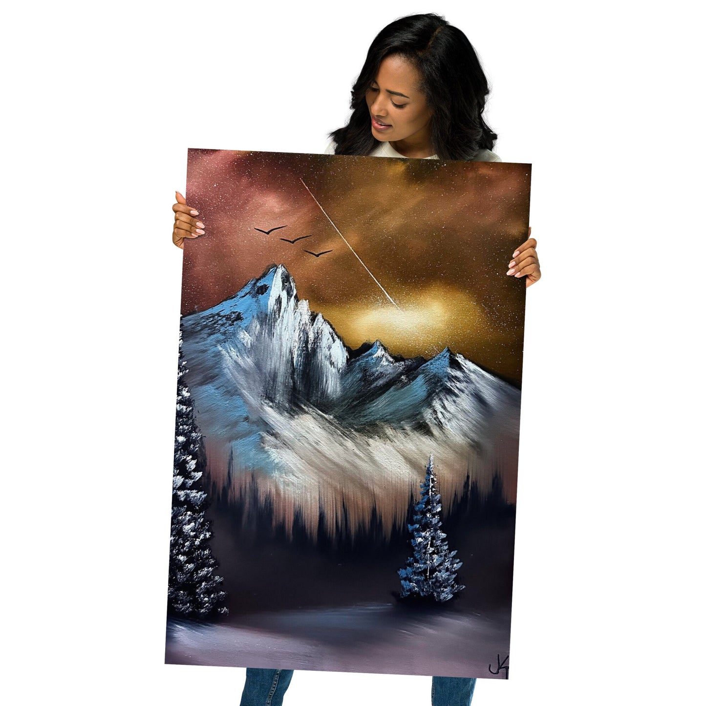 Poster Print - Fire Galaxy Mountain Landscape by PaintWithJosh