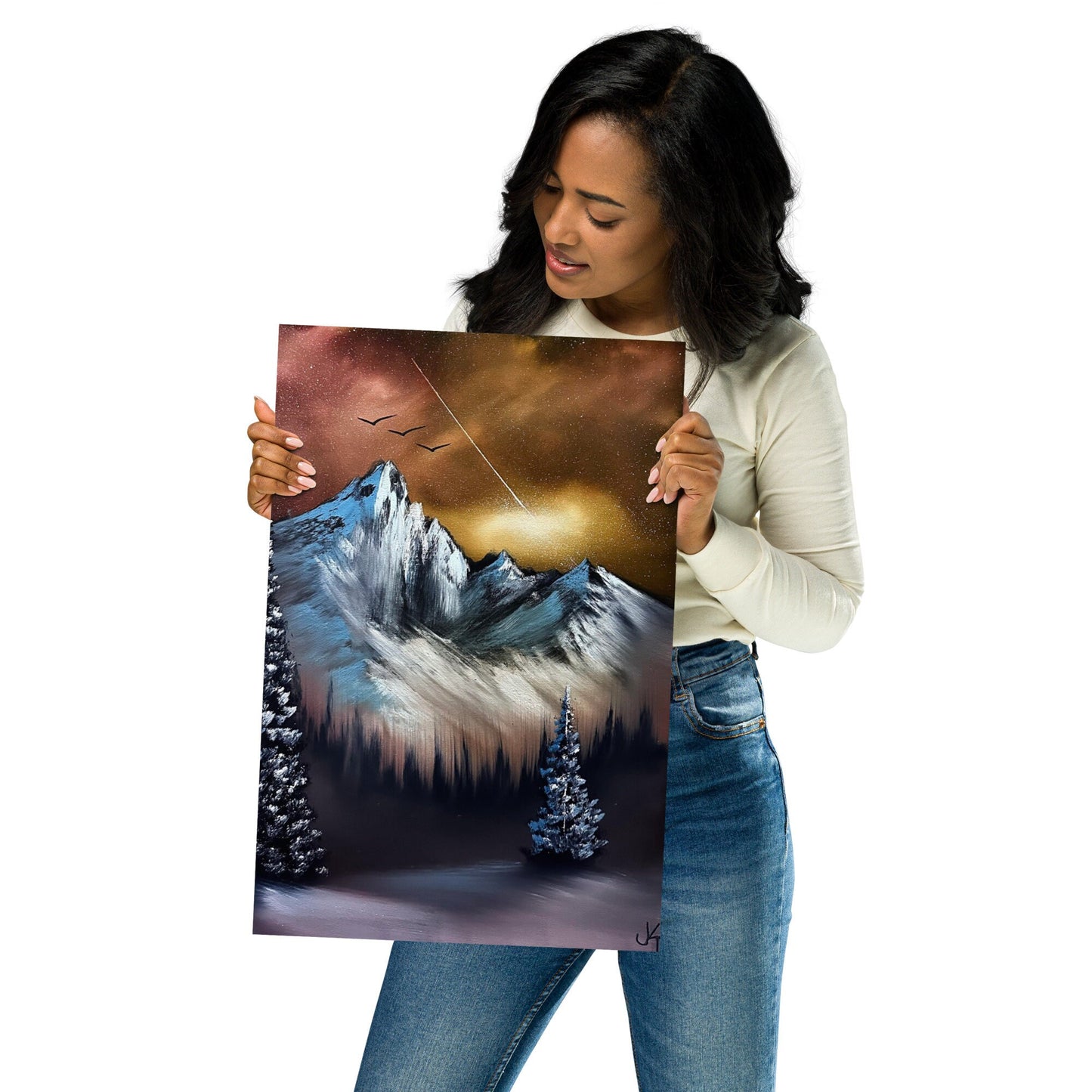 Poster Print - Fire Galaxy Mountain Landscape by PaintWithJosh