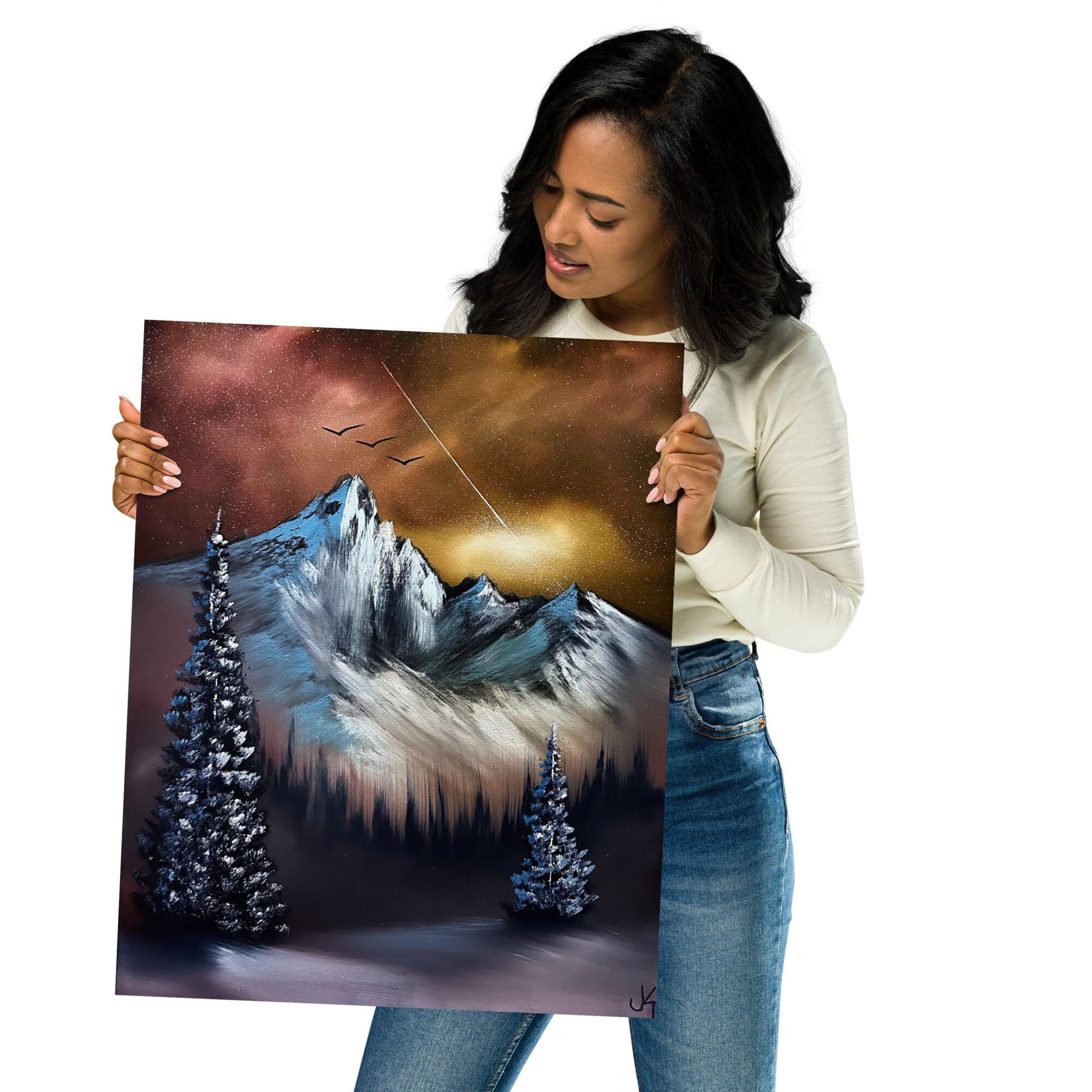 Poster Print - Fire Galaxy Mountain Landscape by PaintWithJosh